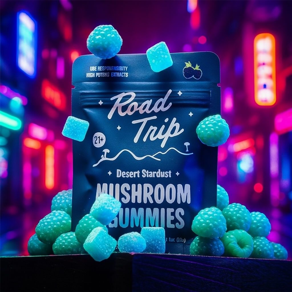 Road Trip Mushroom Gummies Blue Raspberry